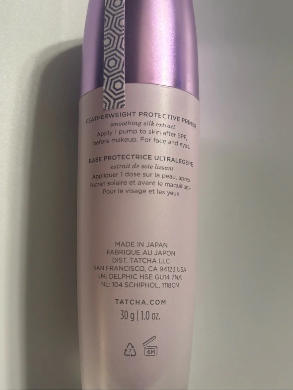Tatcha Liquid Silk Canvas Primer - Pale Pink & Metallic Purple Cap
